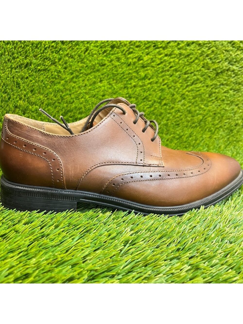 Nunn Bush Nelson‎ Comfort Gel Mens Size 8.5 Brown Classic Wingtip Oxford Shoes